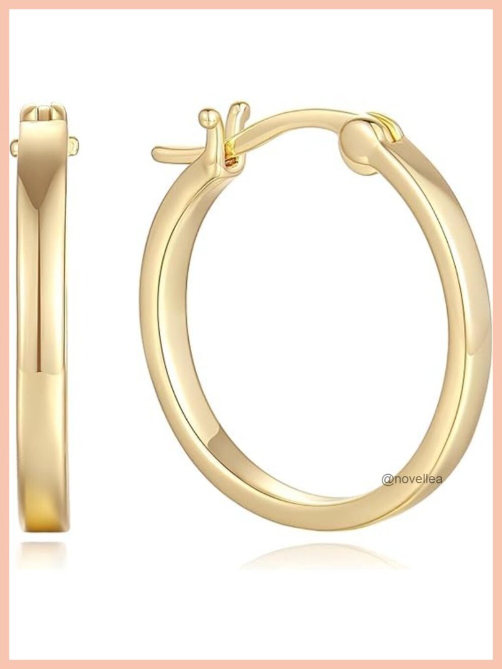 14K Gold Hoop Earrings for Women Lightweight Hypoallergenic